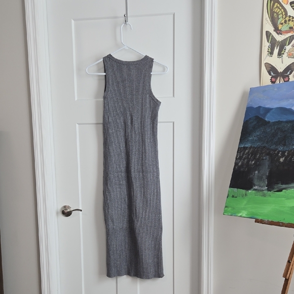 Mod Ref Gray Ribbed Halter Midi Dress - Picture 5 of 5